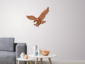 eagle 3d wall decoration house decor art 2d home indoor relief animal bird nature 3d print model - Mito3D