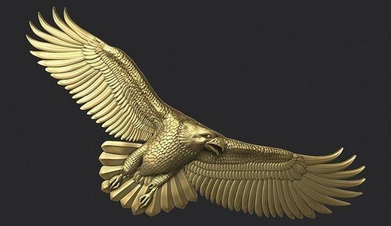 Águia graves alívio placa americana animal pássaro voar predador asa falcão pena relevo animais arte esculturas 3d print model - Mito3D