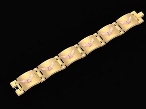 eagle bracelets men 1219 jewelry fashion accessories gold diamond design man 3d print model - Mito3D