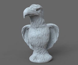 aigle buste animal oiseau statue sculpture amérique américain art sculptures 3d print model - Mito3D