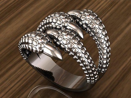 Adler Klaue Ring kartal pencesi Kupplungen Füße Reptilien Drachen Schmuck drucken 3dprinted Design Juwel Mode Drucken Biker Ringe Armband 3d print model - Mito3D