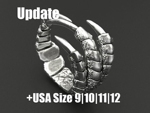 eagle claw ring clutches feet reptiles dragon jewelry print 3dprinted jewellery design jewel fashion printabl printing prototyping silver biker rings 3d print model - Mito3D