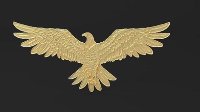 eagle coin bump model printable falcon bird wing sculptures flight hawk wildlife statue logo peso design antique retro shaped jewelry art 3d print model - Mito3D