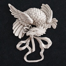 kartal dekor sanat heykel kuş hayvan sembol doğa cnc kurdele bant heykeller takı kolye altın yüzük gümüş yazdırılabilir 3d print model - Mito3D