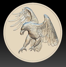 eagle hd1 - relief 2019 birds coin badges coins art 3d print model - Mito3D