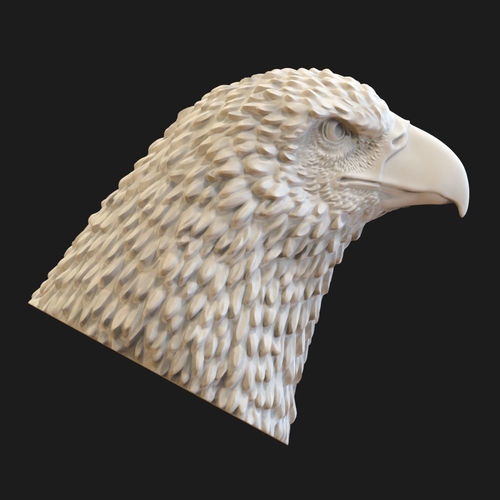 eagle head art symbol freedom prey statue figurine sculpture interior bas relief 3d printable sculptures 3D print model - Mito3D
