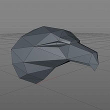 aquila testa geometrico origami astratto triangolo arte forma lowpoly poli figurina deco sculture 3d print model - Mito3D