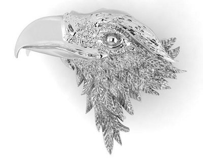 eagle head jewelry printable rings ring jewellery jewel sterling pendant animal earrings necklaces wild predator bird flight fly pendants 3d print model - Mito3D