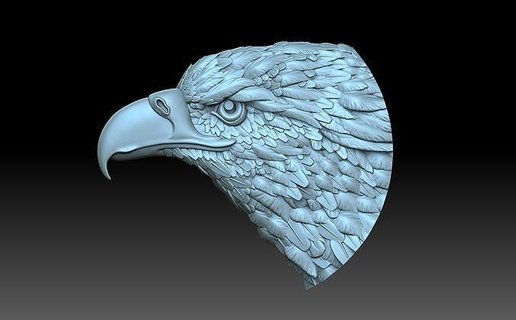Aigle tête cnc oiseaux pédant bijoux oiseau faucon orel soulagement art 3d print model - Mito3D