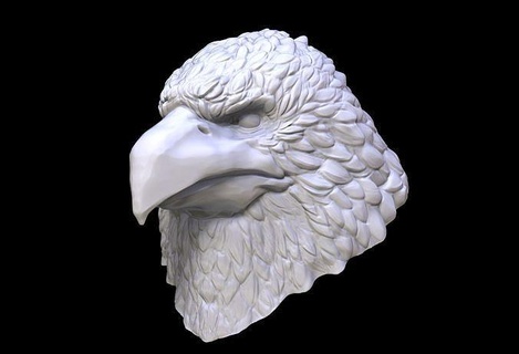 Águia seguro cabeça esculpir escultura natureza pássaro fracasso animal miniatura fantasia grifo arte estátua esculturas 3d print model - Mito3D