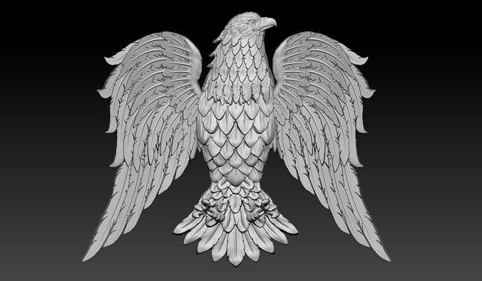 eagle logo 3d model ewagle bird jewelry art sculpture pendants pendant sculptures animals wings flying jewellery hawk claw falcon 3D print model - Mito3D
