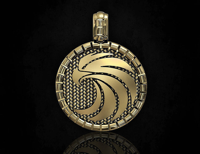eagle pendant-v2 3d printable jewelry pendant pendants gold silver platinum sterling women men relief jungle forest bird 3D print model - Mito3D