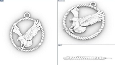 Águia pingente natureza animal 3dmodel 3dprinting joalheria jóias anel pássaro pingentes 3d print model - Mito3D