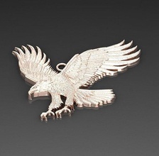 eagle pendant bird jewelry gold printable animals animal necklace pendants wing art nature silver statue sculpture cuban chain 3d print model - Mito3D