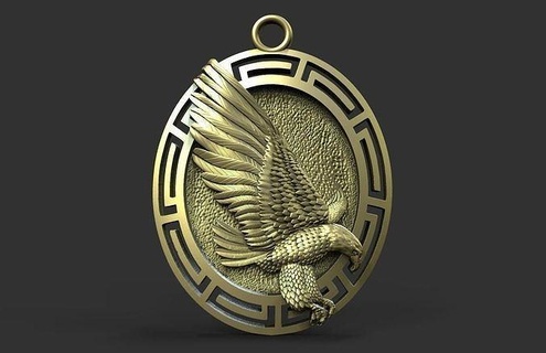 eagle pendant jewelry jewel bird art pendants 3d print model - Mito3D