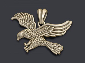 eagle ciondolo gioielli dettagliate aquila oro jewell ciondoli stampabile la scultura argento stl zbrush natura bird volare testa collana predatore 3d print model - Mito3D