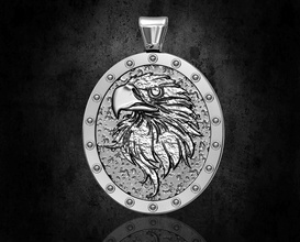 eagle pendant stl printable jewelry pendants gold silver platinum animal sterling stylish fashion 3d men women modern bird 3d print model - Mito3D