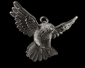 kartal kolye takı kuş kanat tüyü hayvan uçuş doğa kafes Sanat yaban hayatı sterlin gümüş çelik altın 3d print model - Mito3D