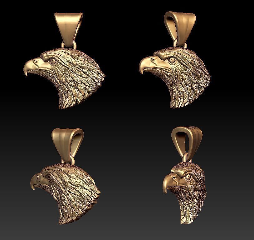 águila colgante pendiente salvaje animal depredador joyería joya plata arte naturaleza cielo collar oro impresión imprimible boda dorado pájaro vuelo volar rey colgantes 3D print model - Mito3D