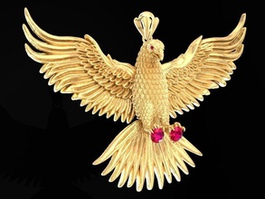 eagle pendant 1573 hollow jewelry fashion accessories gold diamond man men design fengshui pendants 3d print model - Mito3D
