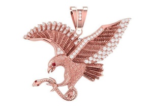 eagle pendant 211 jewelry fashion accessories gold diamond man men woman women unisex design pendan pendants 3d print model - Mito3D