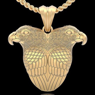 eagle pendant gold printable jewelry 3d model silver design zbrush statue sterling trend fashion fantasy necklace sculpture bird wing pendants 3d print model - Mito3D