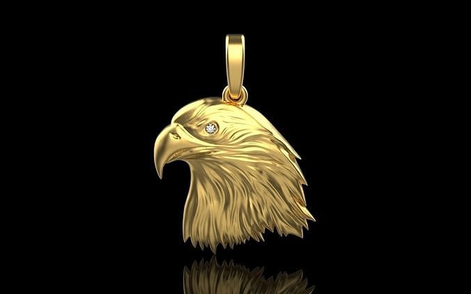 eagle pendant model 336 ring bracelet earring gold rose silver printable bling jewelry luxury gem brilliant diamond fashion sterling beauty engagement pendants 3D print model - Mito3D