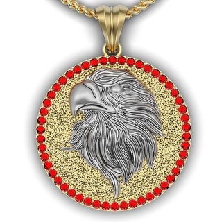 eagle pendant sculpture jewelry gold necklace head relief print decoration animal cat art platinum download 3d printable silver pendants fly bird wing 3d print model - Mito3D