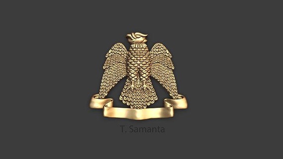 eagle pin jewelry gold silver brass jewellery platinum sterling 3dprint broach bird animal wings flying pendant art sculpture brooches 3d print model - Mito3D