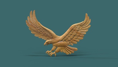 eagle relief bas necklace 3d printable cnc model carving animal american jewel hawk bird wings flying jewelry jewellery pendant art sculptures 3d print model - Mito3D