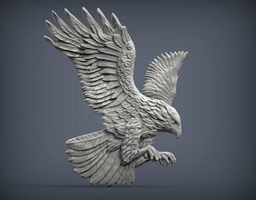 Aigle soulagement oiseau animal nature sculpture 3d impression modèle sculpter art sculptures imprimé zoo sauvage statue imprimable 3d print model - Mito3D