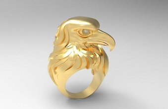 eagle ring gold jewelry silver printable sculpture fashion figure art rings 3d print model - Mito3D
