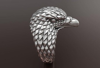 eagle ring fashion jewel silver gold diamond printable wedding gem jewelry rings 3d print model - Mito3D