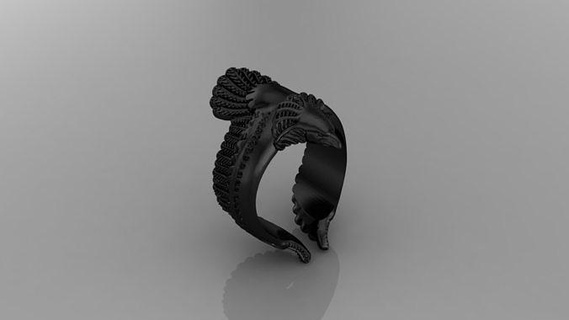 águila anillo joyería joya figura oro pájaro especial 3dprint anillos 3d print model - Mito3D
