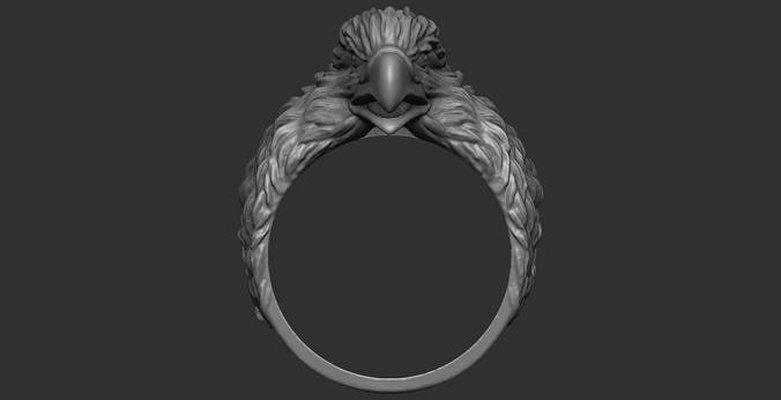 águila anillo oro joyería joya plata imprimible fauna silvestre arte inteligencia pájaro ciencia personaje 3dmodel canalla naturaleza fi tecnología animal diamante anillos 3d print model - Mito3D