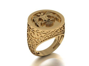 águia anel jóias gem ouro de prata sterling a arte printable o símbolo design anéis 3d print model - Mito3D