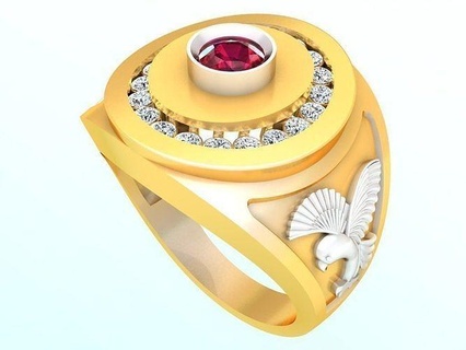 eagle ring - mens n587 rings womens jewelry jewel jewellery gold silver pendant bracelet necklace earrings diamond sapphire ruby garnet emerald luxury fashion collection bulk opal aquamarine pearl gemstone couplebands precious design gem stone solitaire assembly double engagement wedding 3d print model - Mito3D