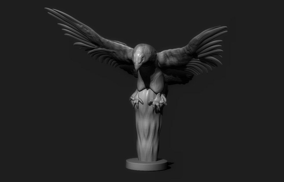 adler skulptur vogel tiere falke aguila feder fliege statue kunst skulpturen 3D print model - Mito3D
