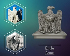 eagle sculpture ready print art marble statue luxury decor award silver antique ancient bird wing classic sculptures 3d print model - Mito3D