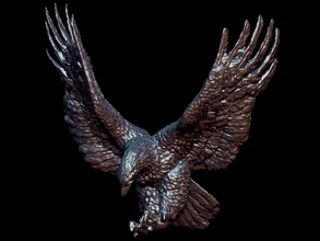 águila escultura calvo aguila estatua águila garra pluma halcón ala presa pico mosca calva volar aves cazar pájaro arte esculturas 3d print model - Mito3D
