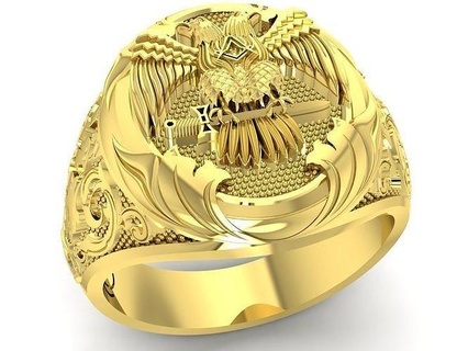eagle sword men ring 3304 art jewelry fashion accessories gold diamond man design rings 3d print model - Mito3D
