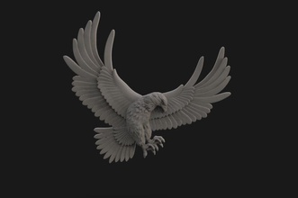 kartal kuş sanat hayvanlar doğa martı amerika papağanı heykel baskı kanat heykeller kolye 3d print model - Mito3D