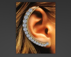 oreille manchette boucles d'oreilles bijoux or argent diamant bijou brillant prototypage mode beauté casque audio boucle d'oreille pendientes moda fille femme imprimable 3d print model - Mito3D