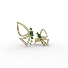 oreille manchette style papillon boucle d'oreille bijoux mode luxe imprimable précieux bijou boucles d'oreilles brillant beauté or argent diamant saphir 3d print model - Mito3D