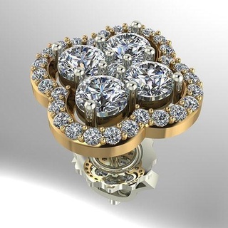 orelha 03 anel pingente pulseiras diamante gema joalheria brincos 3d print model - Mito3D