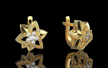 brincos 3051 jóias luxo padrões ouro prata exclusivo moda alto qualidade imprimível jóia joalheria pedra gema diamante 3d print model - Mito3D