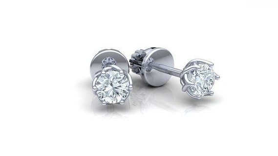 earings 4mm diamonds 3d print model jewelry platinum luxury silver brilliant gem shining earing earring earrings gold fashion beauty sapphire brillant 3d print model - Mito3D