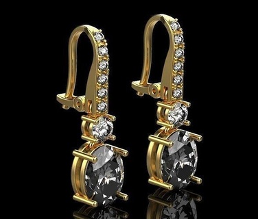 earings 6430 rings gold jewelry silver ring jewel fashion beauty earring apparel golden printable diamond sterling white gem engagem bracelet ear earrings 3d print model - Mito3D