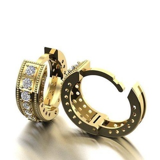 boucles d'oreilles gemmes 3d impression modèle diamant gemme or bijoux imprimable argent oreille luxe ancien uniq art déco fantaisie mariée précieux 3d print model - Mito3D