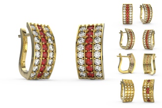 ganhos de gemas jóias brincos ouro reabov anel da forma printable 3d print model - Mito3D